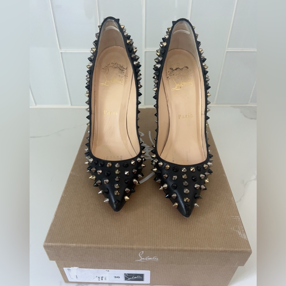 Christian Louboutin multicolor spiked Pigalle 36